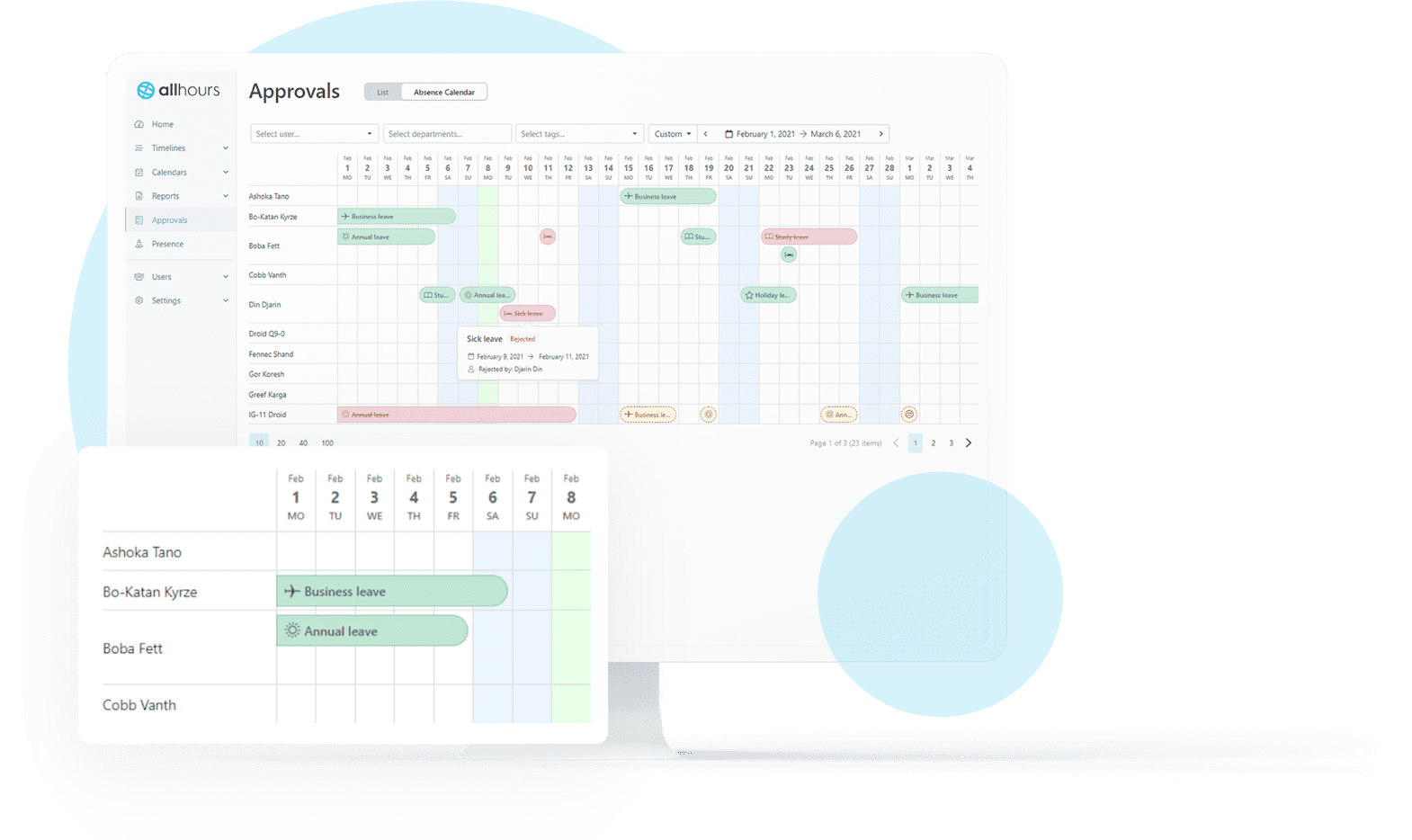 Absence and vacation planning – right on the calendar